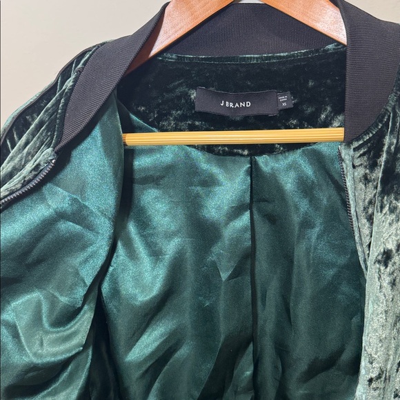 J Brand Velvet Bomber Jacket - Dark Green - Picture 5 of 7
